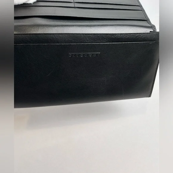 New Givenchy Black Lambskin Leather Long Wallet with Box, Tags & COA